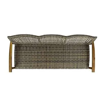 Christopher Knight Home Marcia Outdoor Wood Sofa, Wicker, 75.50 x 31.00 x 31.50, Gray, Natural Stained Finish