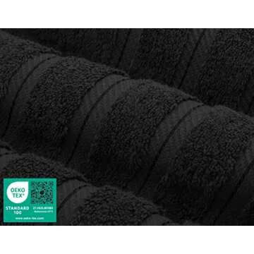 American Soft Linen Luxury 6 Piece Towel Set, 2 Bath Towels 2 Hand Towels 2 Washcloths, 100% Cotton Turkish Towels for Bathroom, Black Towel Sets