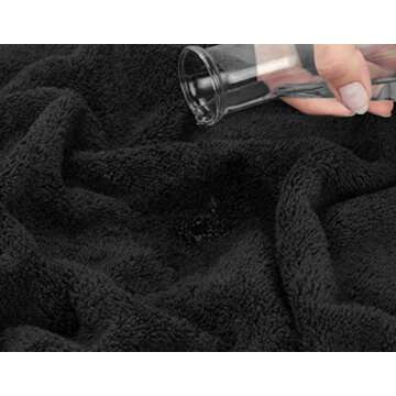 American Soft Linen Luxury 6 Piece Towel Set, 2 Bath Towels 2 Hand Towels 2 Washcloths, 100% Cotton Turkish Towels for Bathroom, Black Towel Sets