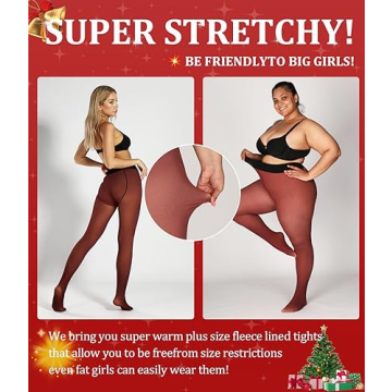 Warm MERYLURE Plus Size Fleece Lined Tights for Winter