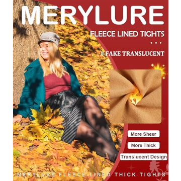 Warm MERYLURE Plus Size Fleece Lined Tights for Winter