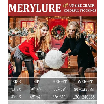 Warm MERYLURE Plus Size Fleece Lined Tights for Winter