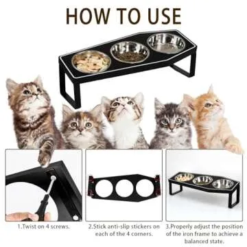 Gothic Elevated Cat Food Bowls for Stylish Dining Experience