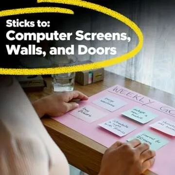 Post-it 100% Recycled Paper Super Sticky Notes, 3 in. x 3 in., 12 Pads, 70 Sheets per Pad, Wanderlust Pastels, School Supplies and Office Products