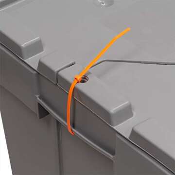 Akro-Mils 39120 Industrial Plastic Storage Tote with Hinged Attached Lid, (21-Inch L by 15-Inch W by 12-Inch H), Gray, (6-Pack)