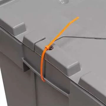 Akro-Mils 39120 Industrial Plastic Storage Tote with Hinged Attached Lid, (21-Inch L by 15-Inch W by 12-Inch H), Gray, (6-Pack)