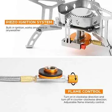 Odoland 3500W Windproof Portable Camping Gas Stove
