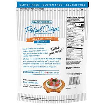 Snack Factory Pretzel Crisps Gluten Free, Original Flavor, 5 Ounce (Pack of 8)