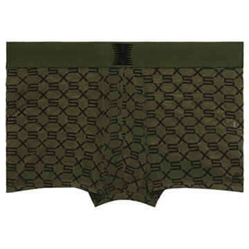 Savage X Men's Flocked Monogram Trunks in Deep Forest Green