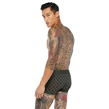 Savage X Men's Flocked Monogram Trunks in Deep Forest Green