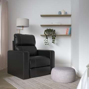 Seatcraft Dynasty - Home Theater Seating - Power Recline - Elegant Leather Gel - USB Charging - Recl...