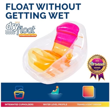 Swimways Dry Float Socializer Pool Chair with Cup Holder