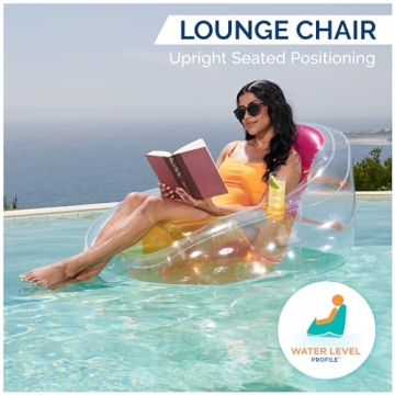 Swimways Dry Float Socializer Pool Chair with Cup Holder