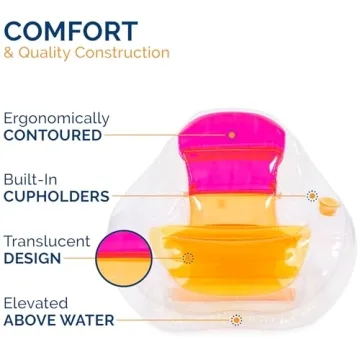 Swimways Dry Float Socializer Pool Chair with Cup Holder