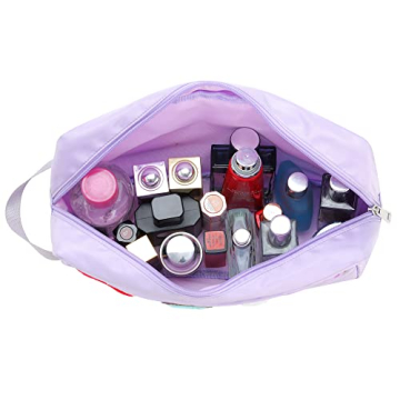 TopTTanBo Large Makeup Bag with Glitter Varsity Letters