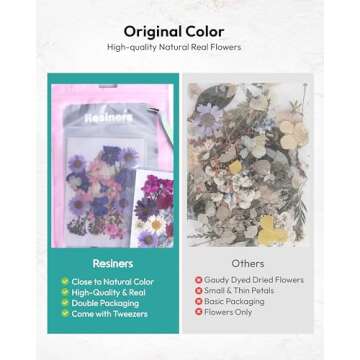 Resiners Dried Pressed Flowers Kit for Crafts and Scrapbooking