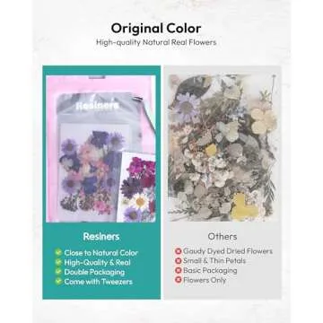 Resiners Dried Pressed Flowers Kit for Crafts and Scrapbooking