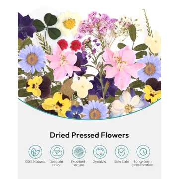 Resiners Dried Pressed Flowers Kit for Crafts and Scrapbooking