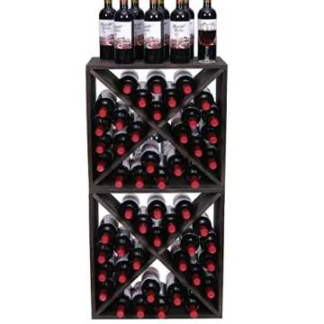 FDHUIJIA Solid Wood Stackable Wine Rack for 48 Bottles
