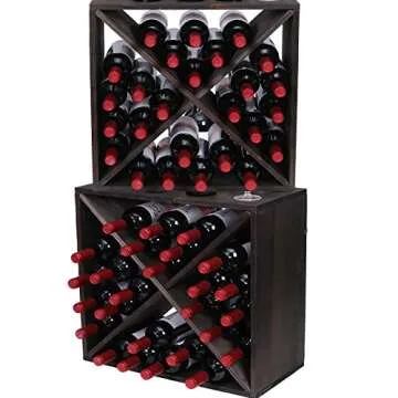 FDHUIJIA Solid Wood Stackable Wine Rack for 48 Bottles