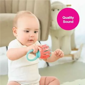 Edushape Festival Music Gift Set - Baby Musical Instruments Include Mini Rain Stick, Crackle & Roll, Bell, Tambourine, Maracas - Interactive Baby Musical Toys for Kids and Toddlers 18 Months and Up