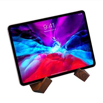 Fujinzhu Multipurpose Cookbook Display Stand - Wooden Book Holder Structurally Stable Book Stand Cookbook Holder Brown Farmhouse Recipe Book Holder Suit for Counter or Tabletop