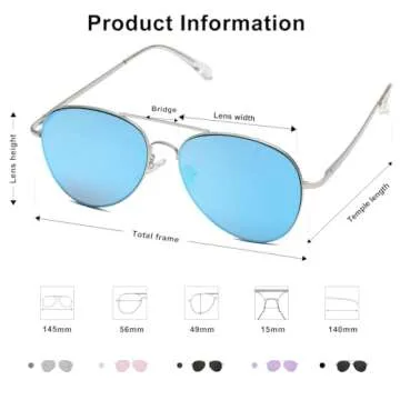 SOJOS Classic Sunglasses for Women Men Metal Frame Spring Hinges SJ1030, Silver/Blue