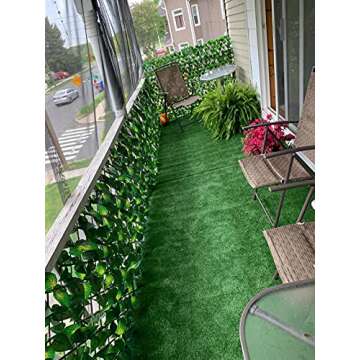 GLANT Expandable Fence Privacy Screen for Balcony Patio Outdoor,Decorative Faux Ivy Fencing Panel,Ar...