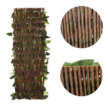 GLANT Expandable Fence Privacy Screen for Balcony Patio Outdoor,Decorative Faux Ivy Fencing Panel,Artificial Hedges (Single Sided Leaves) (1, Green-Verdant)