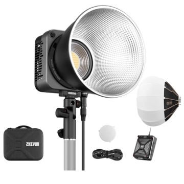 ZHIYUN Molus G200 200W COB Video Light with 65D Softbox for Perfect Lighting
