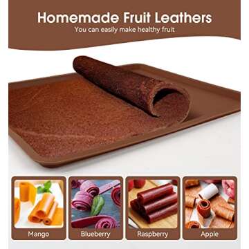 4 PCS BPA-Free Silicone Dehydrator Mats for Healthy Snacks