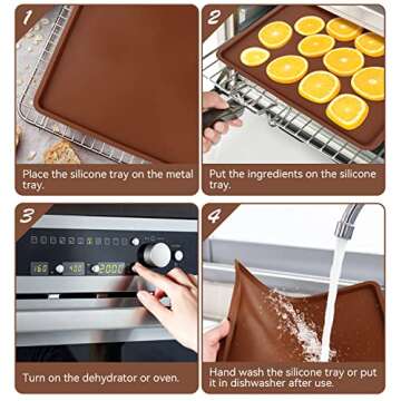 4 PCS BPA-Free Silicone Dehydrator Mats for Healthy Snacks