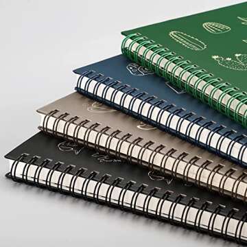 AHGXG A5 Spiral Notebooks 4 Pack for Stylish Organization