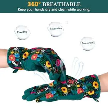 Trifabricy Breathable Floral Gardening Gloves for Women
