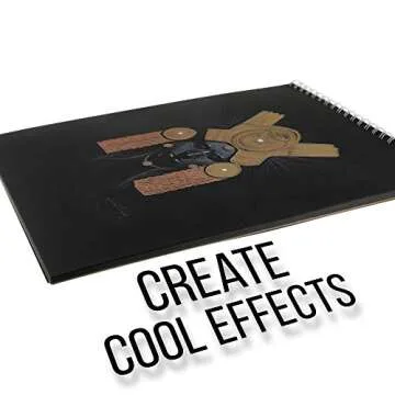 U.S. Art Supply 9" x 12" Premium Black Heavyweight Paper Sketch Pad, Pack of 2, 30 Sheets Each, 64lb (140gsm) - Spiral Bound Artist Drawing Paper - Colored Pencils, Gel Pens, Oil Pastels, Charcoal Ink