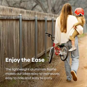 woom 1 Plus Balance Bike for Kids 3 to 4.5 Years Old, Lightweight 14-Inch Children’s Push Bicycle with Handbrake & Steer Limiter, Boys & Girls - Red