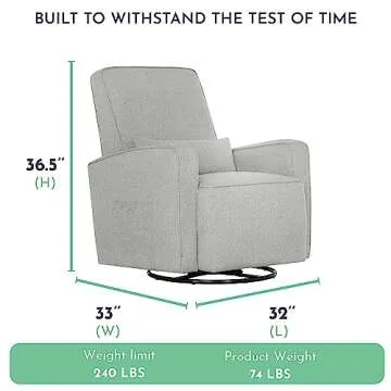 Evolur Holland Plush Glider | Eco-Friendly & Stylish