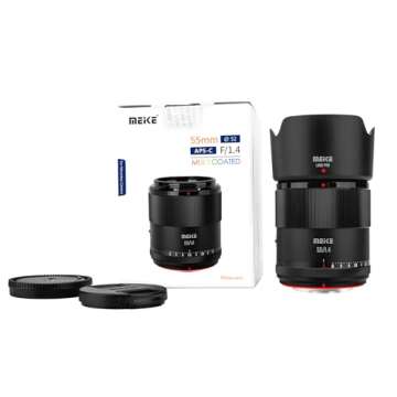 Meike 55mm F1.4 Standard Aperture APS-C Frame STM Auto Focus Fixed Prime Portrait Lenses for Sony E Mount Mirrorless Cameras ZV-E10 ZVE10 II A6600 A6400 A5000 A5100 A6000 A6100 A6300 A6500 A6700