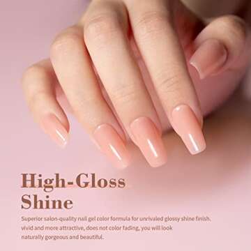 RARJSM Rubber Base Gel Nail Polish Nude Rose Natural Sheer Pink Jelly Color Extend Elastic Rubber Base Coat Gel Builder in a Bottle 15ml Soak Off Curing Requires Salon Home DIY Use French Manicure