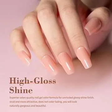 RARJSM Rubber Base Gel Nail Polish Nude Rose Natural Sheer Pink Jelly Color Extend Elastic Rubber Base Coat Gel Builder in a Bottle 15ml Soak Off Curing Requires Salon Home DIY Use French Manicure