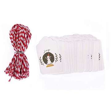 Hoocozi 150PCS Christmas Gift Tags Christmas Decoration Tag Kraft Gift Tags Hang Labels Christmas Gift Tag Labels Christmas Gift Labels