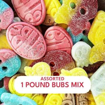 Bubs Swedish Candy Mix - Big Ovals, Skulls, and More - Sweet and Sour Swedish Gummies - 1 Pound of Godis From Sweden
