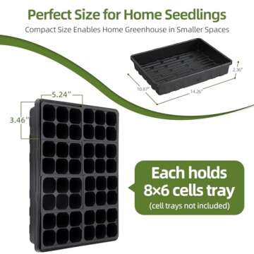 SOLIGT Extra Thick Heavy Duty 10 Pack Seed Starting Trays with Soil Blocker - Microgreens Growing Trays Seedling Plant Germination Starter Tray Transplant Fodder Flats, No Holes, No Leakage