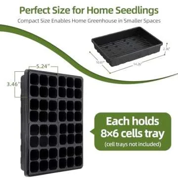 SOLIGT Extra Thick Heavy Duty 10 Pack Seed Starting Trays with Soil Blocker - Microgreens Growing Trays Seedling Plant Germination Starter Tray Transplant Fodder Flats, No Holes, No Leakage