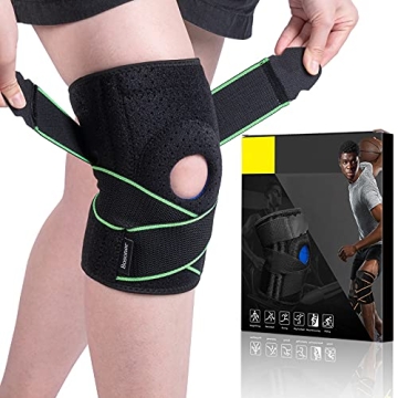 Knee Brace for Knee Pain, Adjustable Knee Braces with Side Stabilizers and Patella Gel for Women Men...