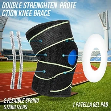 Knee Brace with Stabilizers for Pain Relief and Support