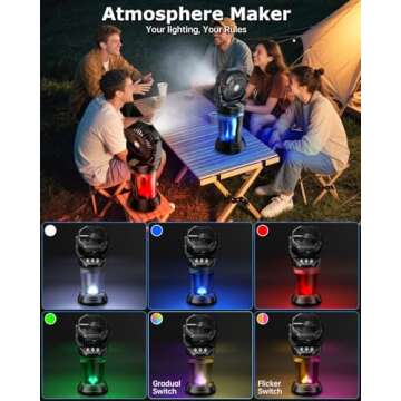 Ocikry Portable Misting Fan with RGB Lights and Remote