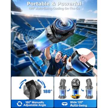 Ocikry Portable Misting Fan with RGB Lights and Remote