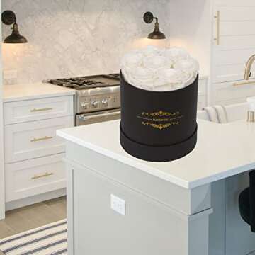 NATROSES Preserved Real Roses in a Box Roses That Last Up to 3 Years, Long Lasting Roses Gifts for Her, Valentines Day Gifts for Her (White)