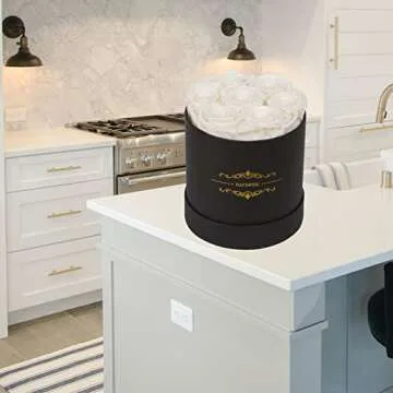 NATROSES Preserved Real Roses in a Box Roses That Last Up to 3 Years, Long Lasting Roses Gifts for Her, Valentines Day Gifts for Her (White)